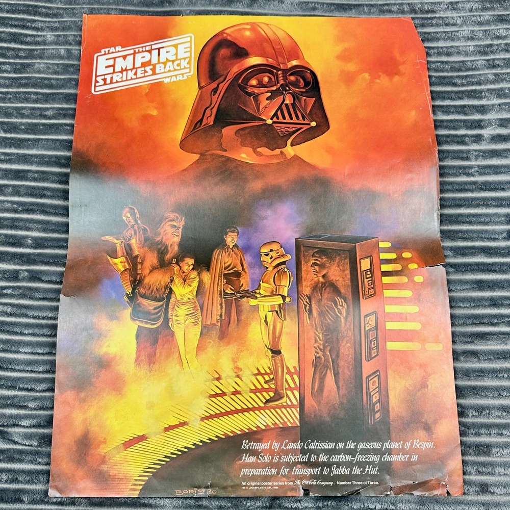 Vintage 1980 Star Wars Empire Strikes Back Coca-Cola Poster Boris Vallejo #3